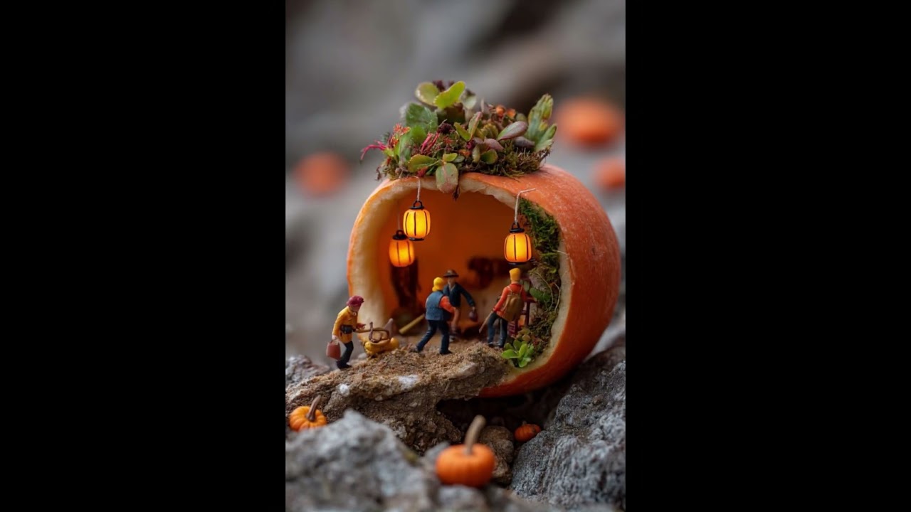 Giant Pumpkin House | AI-Generated Micro World Fantasy 