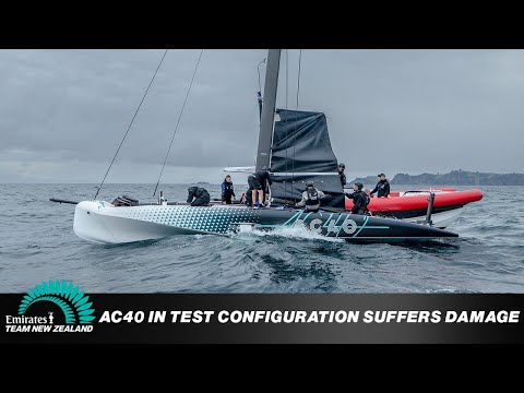 AC40 In Testing Configuration Suffers Damage During Sailing