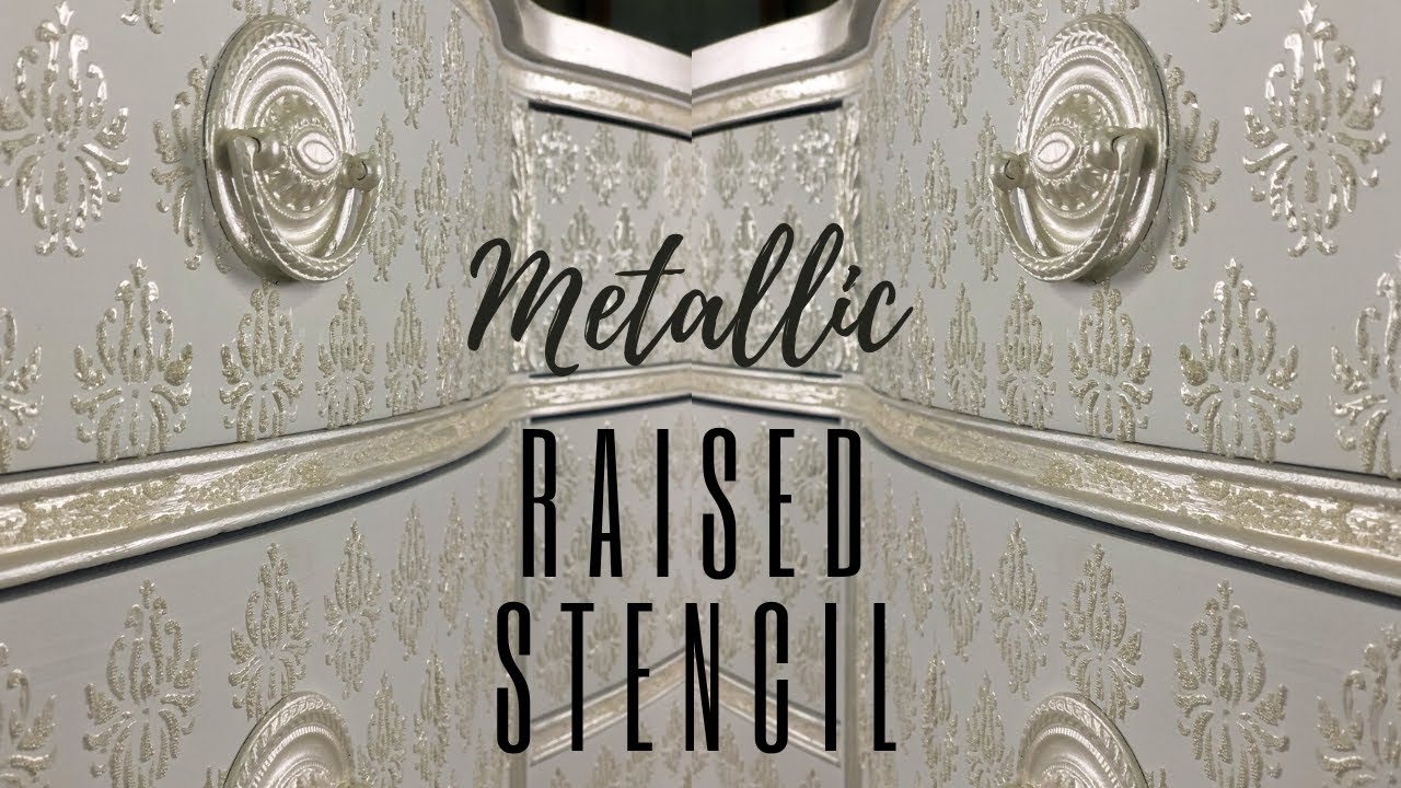 White Snowflake Metallic Dresser ~ Chalk Paint