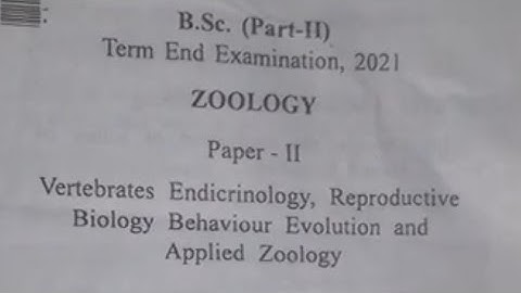 bsc  2 year Zoology 2nd paper 2021 bastar university 2021 question paper जन्तुशास्त्र पेपर 2#zoology