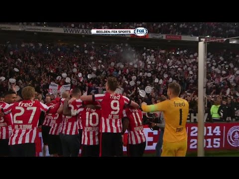 PSV pakt 22e landstitel na winst op sc Heerenveen en viert feest (beelden: FOX Sports)