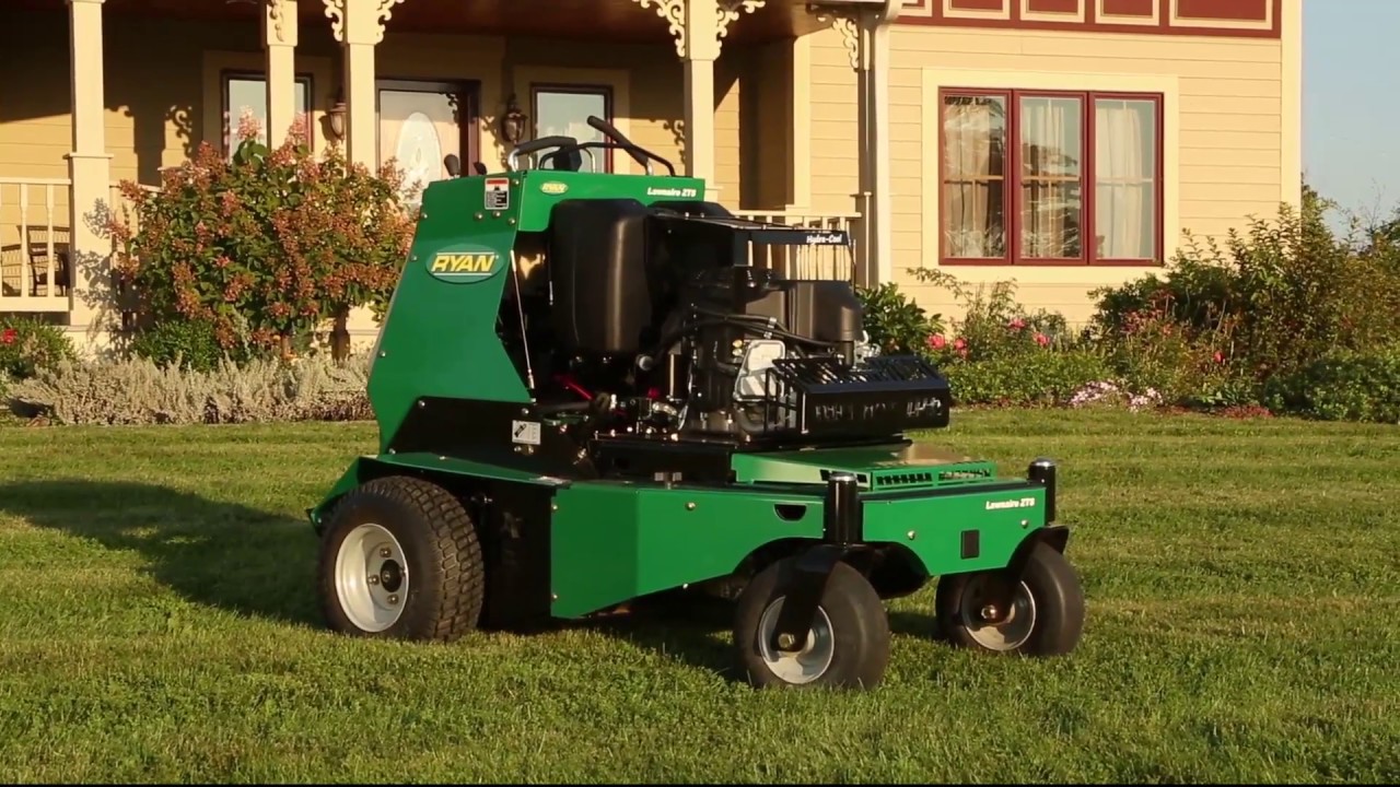 Ryan ZTS Aerator Stand-On - YouTube