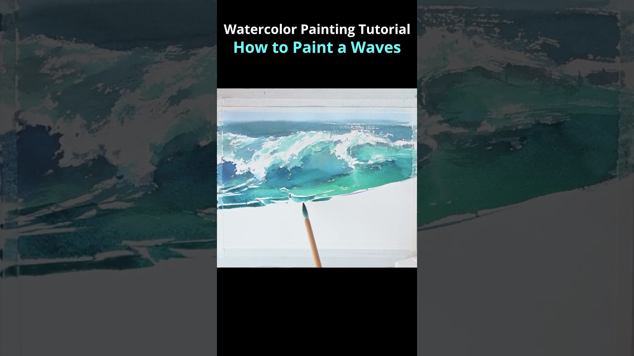 Watercolor Painting Tutorial - How to Paint a Waves 