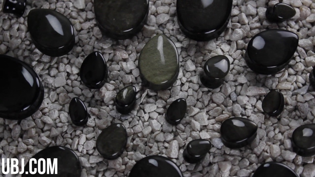 body piercing valparaiso Golden Obsidian Teardrop Stone Plugs (2G - 1 & 1/2