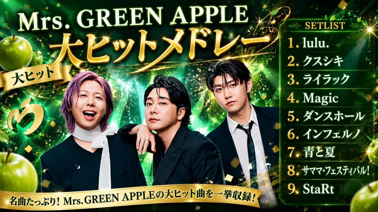Mrs. GREEN APPLE スーパー大ヒットメドレー - YouTube