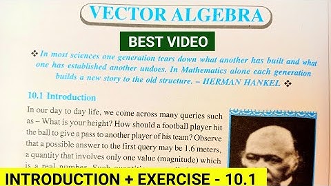 CBSE CLASS 12th Mathematics Exercise 10.1 NCERT SOLUTIONS || CHAPTER 10 Vector Algebra || ex 10.1