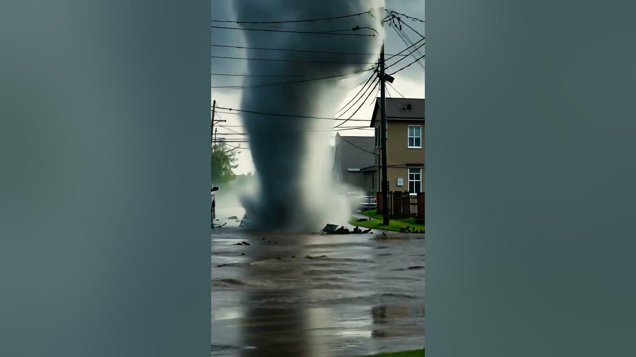 Tornado touches down on the flooded street #terribletornado #tornadousa #florida2024