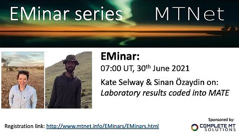 EMinar 1.34: Kate Selway and Sinan Ozaydin - Laboratory results coded into MATE