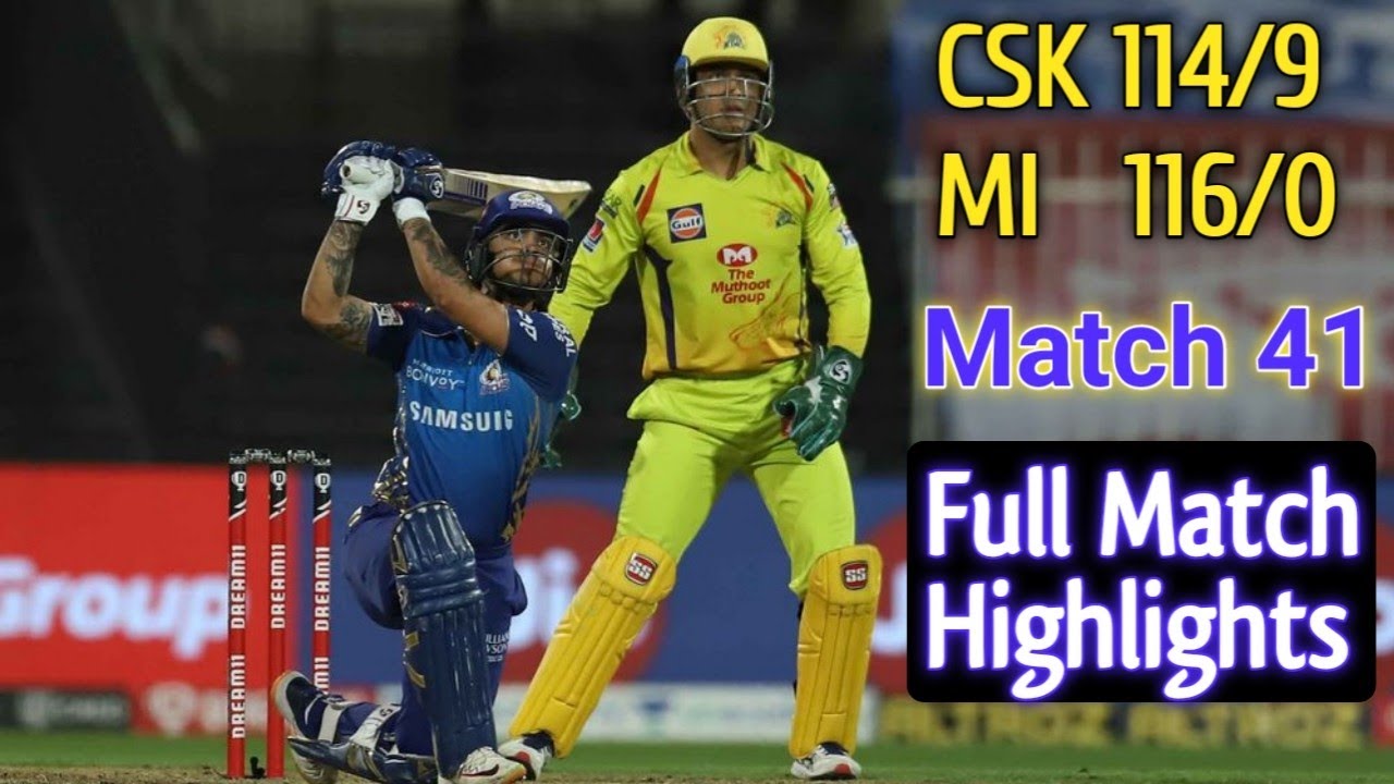 mi vs csk highlights. chennai Vs Mumbai. CSK vs MI. Points table. Ipl 2020 match 41 highlights.