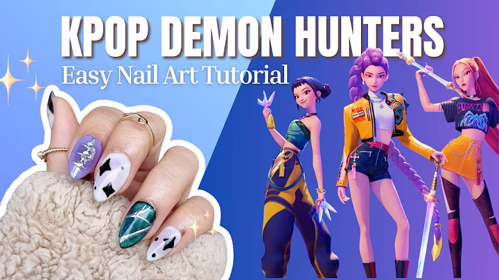 Kpop Demon Hunters Nail Art Tutorial | Simple Huntrix Inspired Nail Design