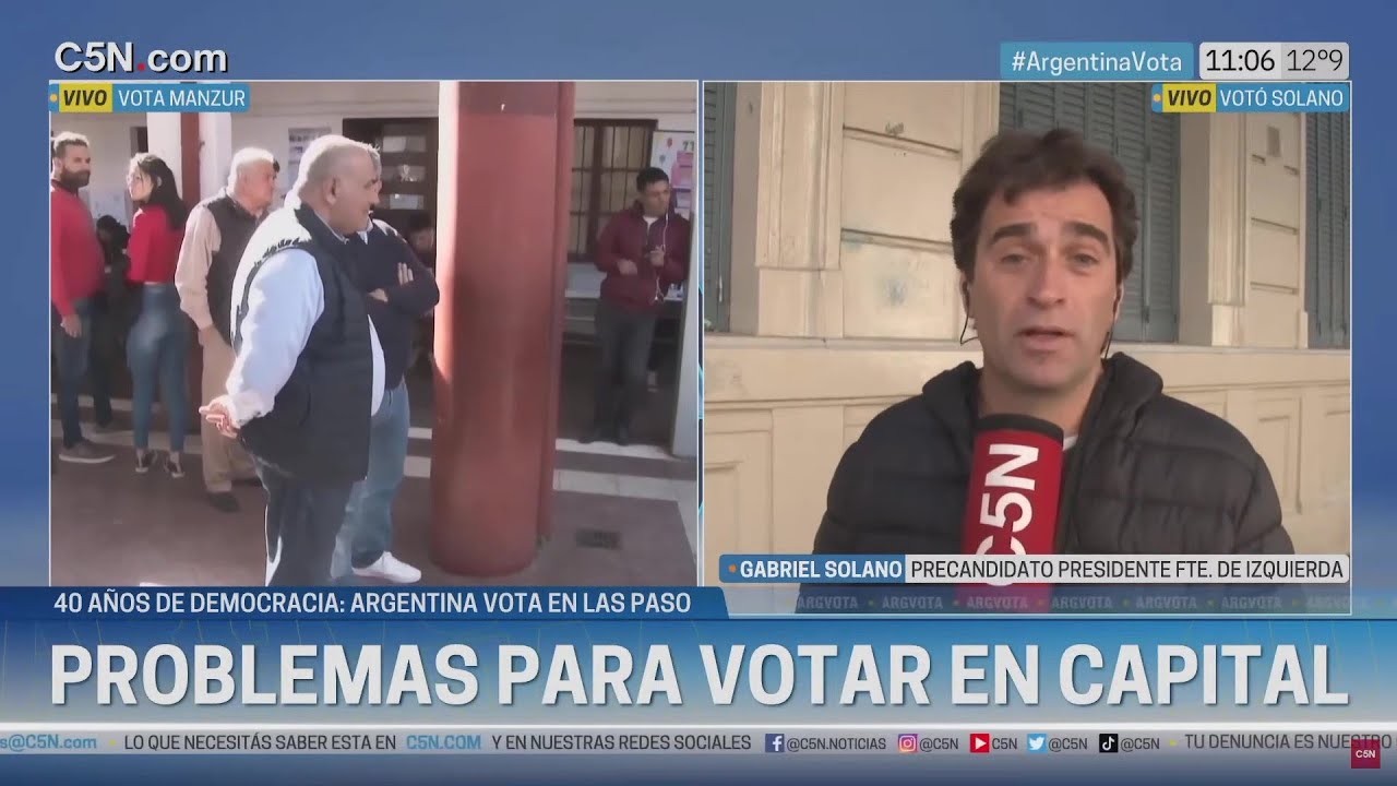 Gabriel Solano emitió su voto // Elecciones PASO 2023