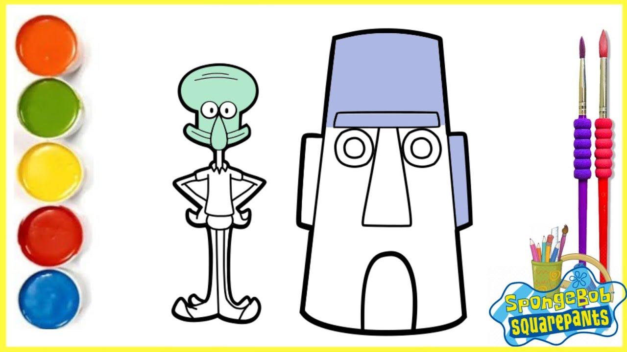 Menggambar Squidward dan Rumahnya | Menggambar dan Mewarnai untuk Anak ...