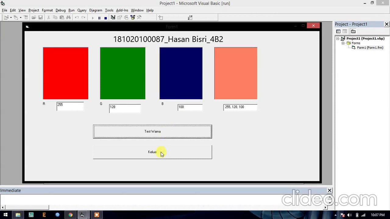Menggunakan Visual Basic 6 0 Pencampuran Warna RGB, Proses Balik, Dan ...