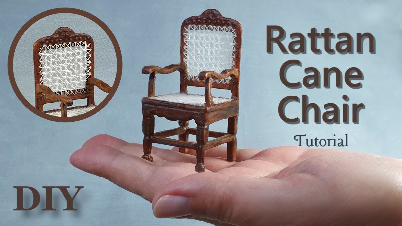 ~Tutorial~ MINIATURE Rattan CANE CHAIR ~DIY~ #CaneChair #MiniatureChair #MiniRattanChair #Miniatures
