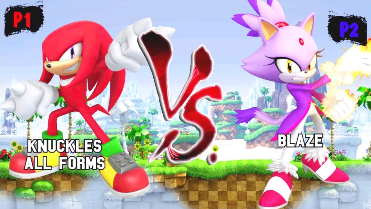 Knuckles all forms VS Blaze I Sonic Battle JUS MUGEN v3