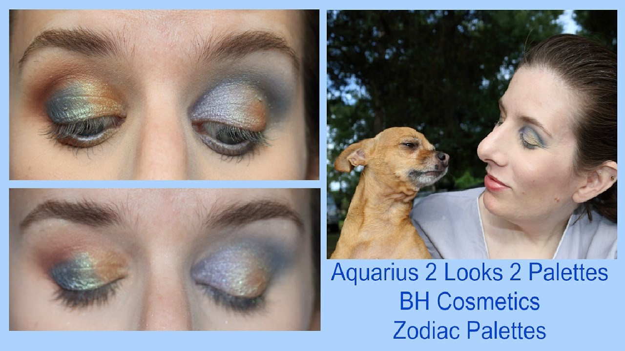 2 looks 2 palettes Aquarius and Regular BH Cosmetics Zodiac Palettes