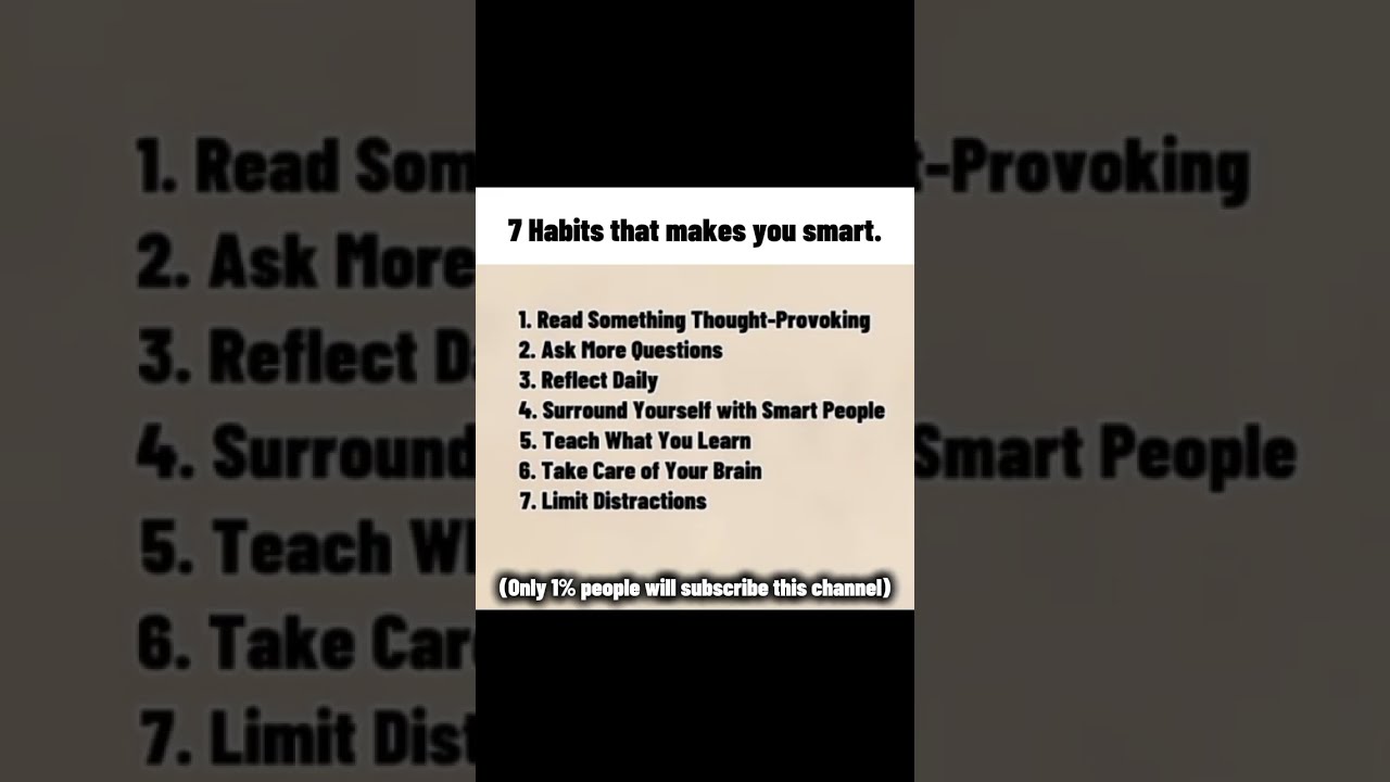 7 Habits That Makes You Smart 