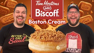 NEW Tim Horton's Biscoff Boston Cream Donut Review!