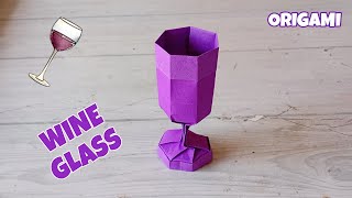 WINE GLASS ORIGAMI TUTORIAL| HOW TO MAKE A PAPER WINE GLASS CRAFT STEP BY STEP FOLDING|TAMIL ORIGAMI