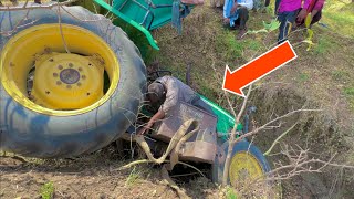 Omg😱 John Deere 5310 Tractor Jumped In The River With Straw Reaper And Trolley