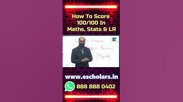 How to Score 100/100 in Maths, Stats & LR #shorts
