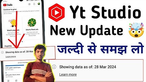 Showing data as of: 25 Apr 2024 yt studio | Showing data as of 25 Apr 2024😨 | Yt studio new update