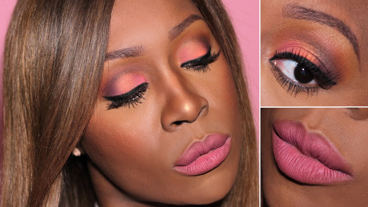 Pink Valentines Day Makeup For Black Women Pink V Day Makeup On