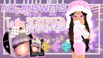 ALL *ANSWERS* to the SCRIPTED QUEST in the NEW YEARS UPDATE! //Roblox Royale High UPDATES and GUIDES
