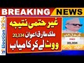 Election results ind candidate malik tariq awan khan won by getting 20334 votes unofficial result