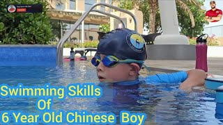 Swimming Skills of 6 year Old Chines boy