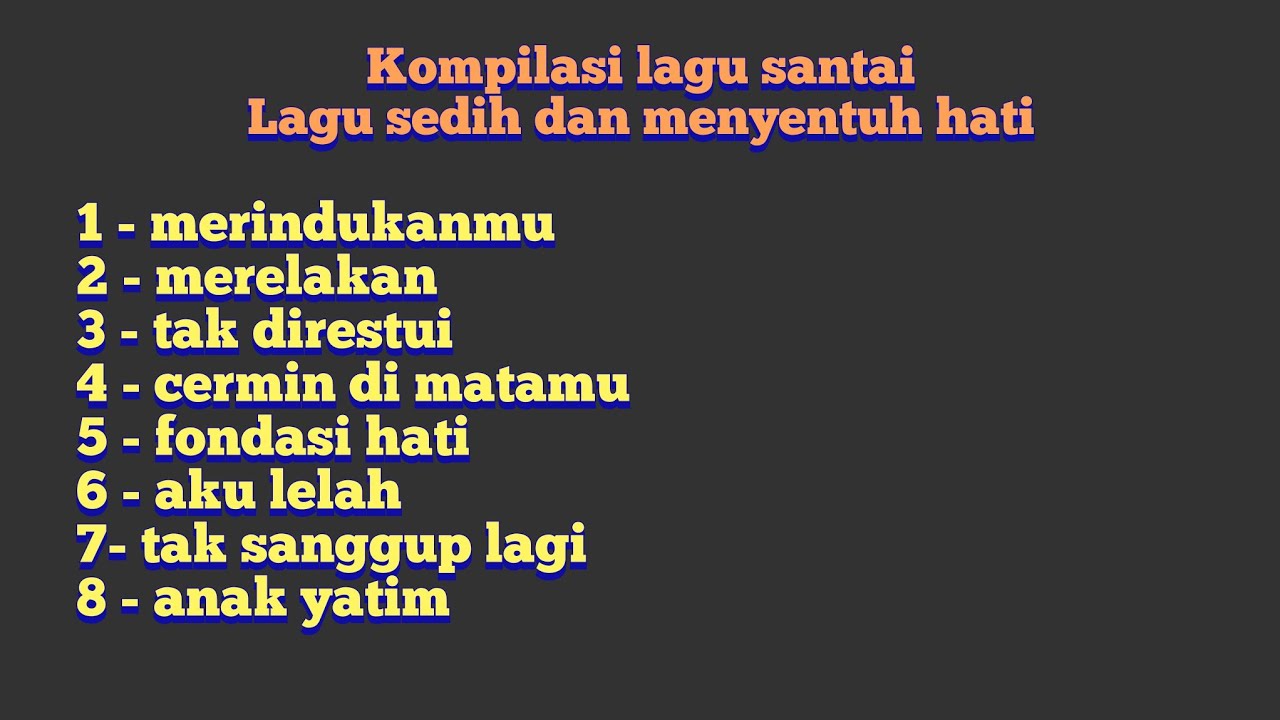 Kompilasi lagu melayu, lagu santai teman kerja ( tommy musik ) 