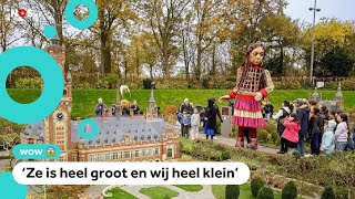 Reuzenpop Amal bezoekt ministad in Nederland