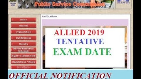 HPPSC ALLIED SERVICES 2019 || EXAM DATE  || Tentative Schedule for EXAM || Official - LATEST UPDATE