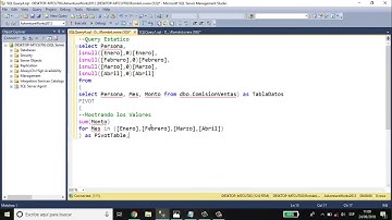 Aprendiendo SQL Server desde Cero - Funcion Pivot Estatico