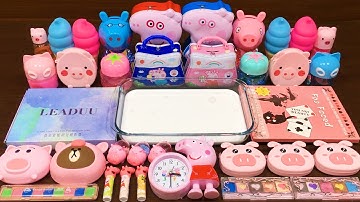 Series PEPPA PIG Slime ! Mixing Random Things into GLOSSY Slime! Satisfying Slime Videos #187