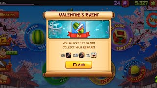Winning the 1st Place in Valentine's Day Event in Fruit Ninja!