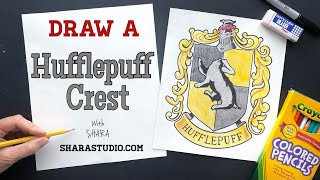 How to draw the Hufflepuff crest￼