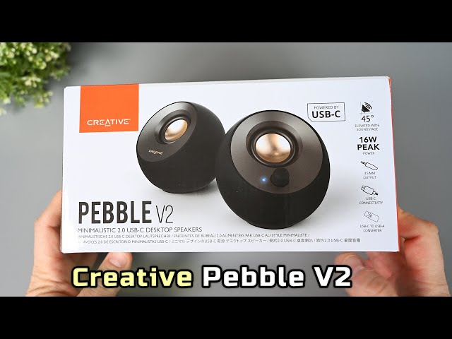 Creative Pebble V2 - with Speakers - YouTube Desktop Review USB-C