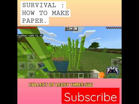 SURVIVAL : HOW TO MAKE PAPER. #MCPEB #Minecraft #shorts #Survival - YouTube