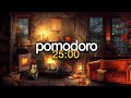 🍂 AUTUMN Pomodoro technique | MUSIC + [alpha BINAURAL beats 8Hz] + fireplace sounds 🎃 ( 25/5 ) 2 hrs