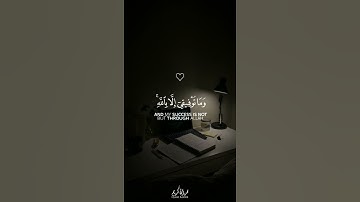 ﴿ وَمَا تَوْفِيقِي إِلَّا بِاللَّهِ ﴾ تلاوة تأخذك إلى عالم تاني راحة نفسية 💙🎧 #قرآن #اكسبلور #reels