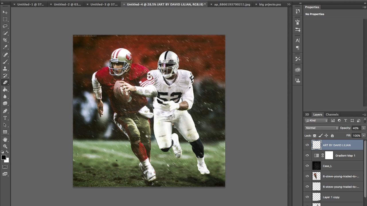 Khalil Mack / Steve Young Eras Colide Tutorial / Photoshop 