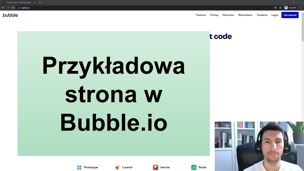 Przykładowa strona w Bubble.io