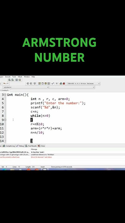 Armstrong of a number #foryou #coding #code #youtubeshorts #shortsvideo ...