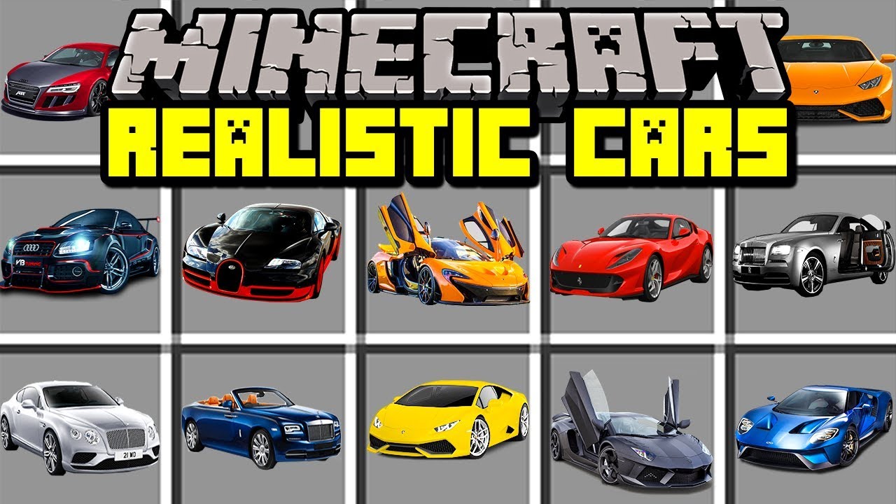 Minecraft Realistic Car Mod Build And Drive Real Supercars Modded Mini Game Youtube