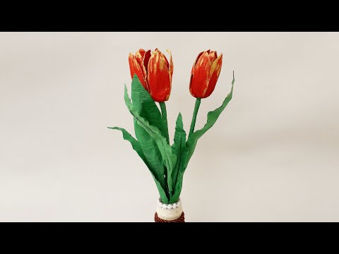 Tutorial, lalele din cartoane de oua - Tutorial, tulips from egg cartons