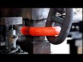 Giant anchor chain forging process mass manufacturing