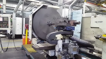 Clausing Lathe with a 6 foot diameter chuck and 6 foot long boring bar