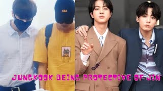 Jungkook protecting Jin ( requested 💜) Resimi