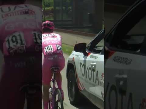 The Sun Is Out Again At The Giro And The Maglia Rosa Was Back At The Dr's Car For...Sun Cream!